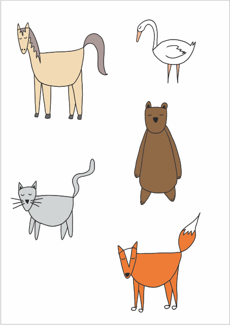 Animals Art Print - Wall decals - 100 Percent Heart