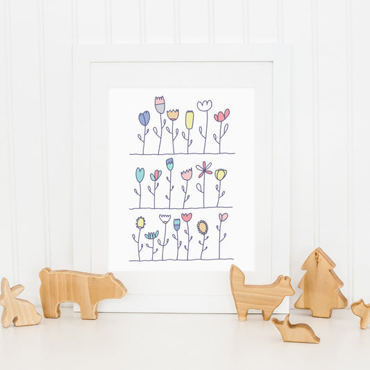 See how they grow Floral Art Print - Wall decals - 100 Percent Heart