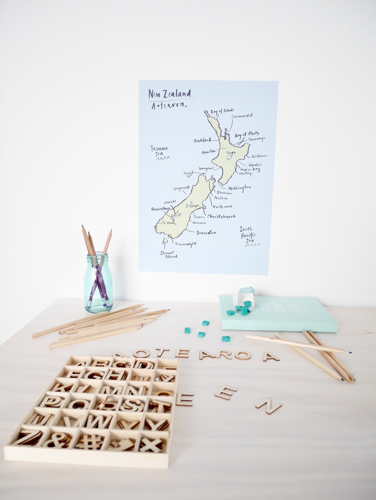 NZ Map removable Poster