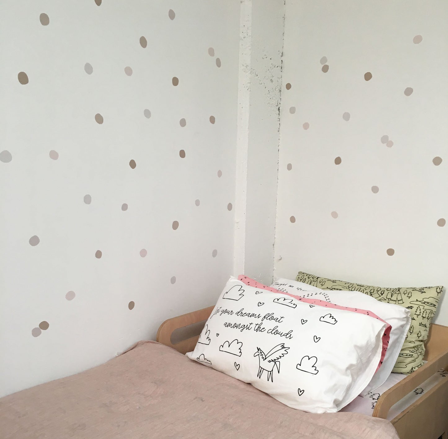 Nearly Neutrals - Hand Painted Polka dots