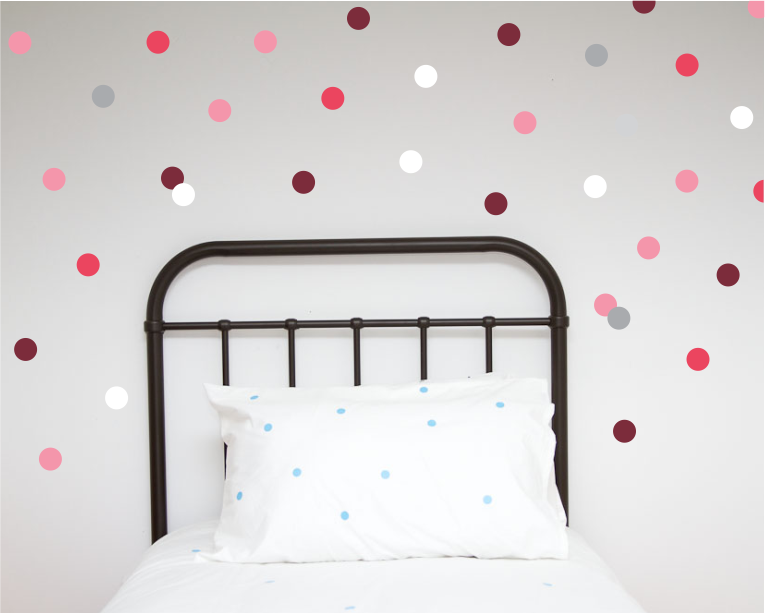 Large Polka Dot Wall decals - Pinks - Wall decals - 100 Percent Heart