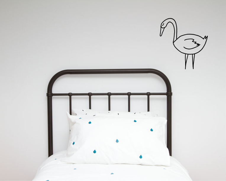 Single Swan Illustration Wall decal - Wall decals - 100 Percent Heart