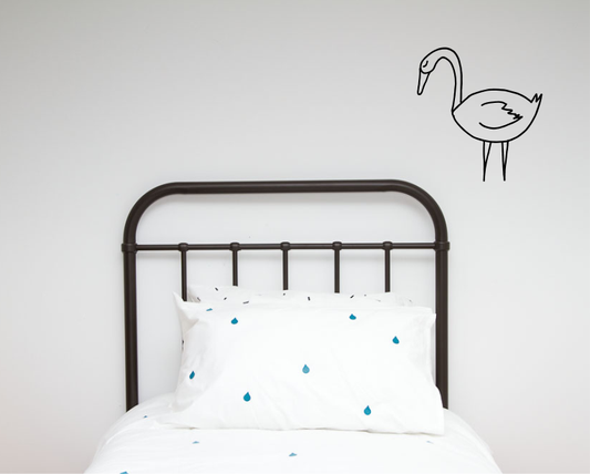 Single Swan Illustration Wall decal - Wall decals - 100 Percent Heart