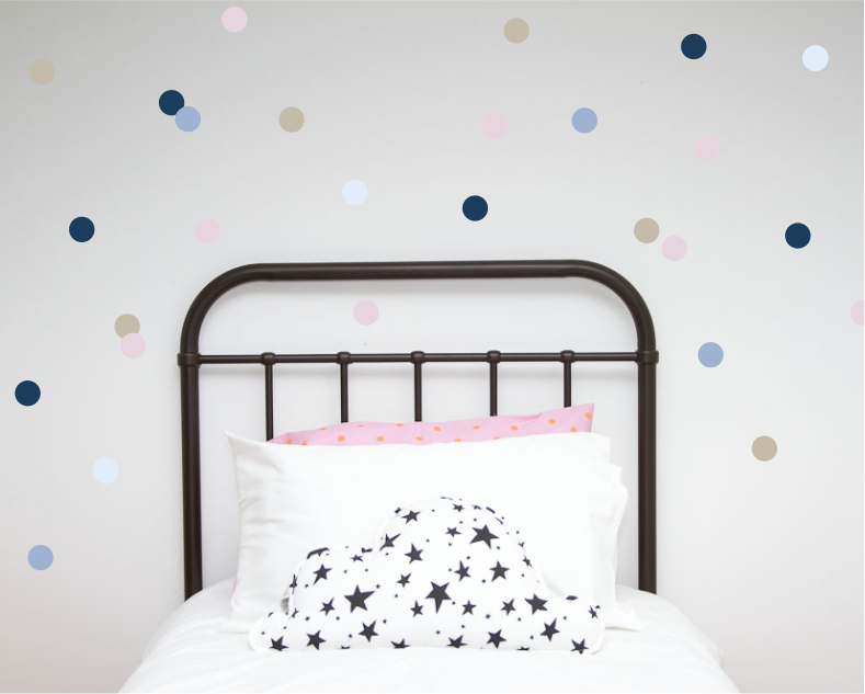 Polka Dot Wall Art Stickers - Blues - Wall decals - 100 Percent Heart