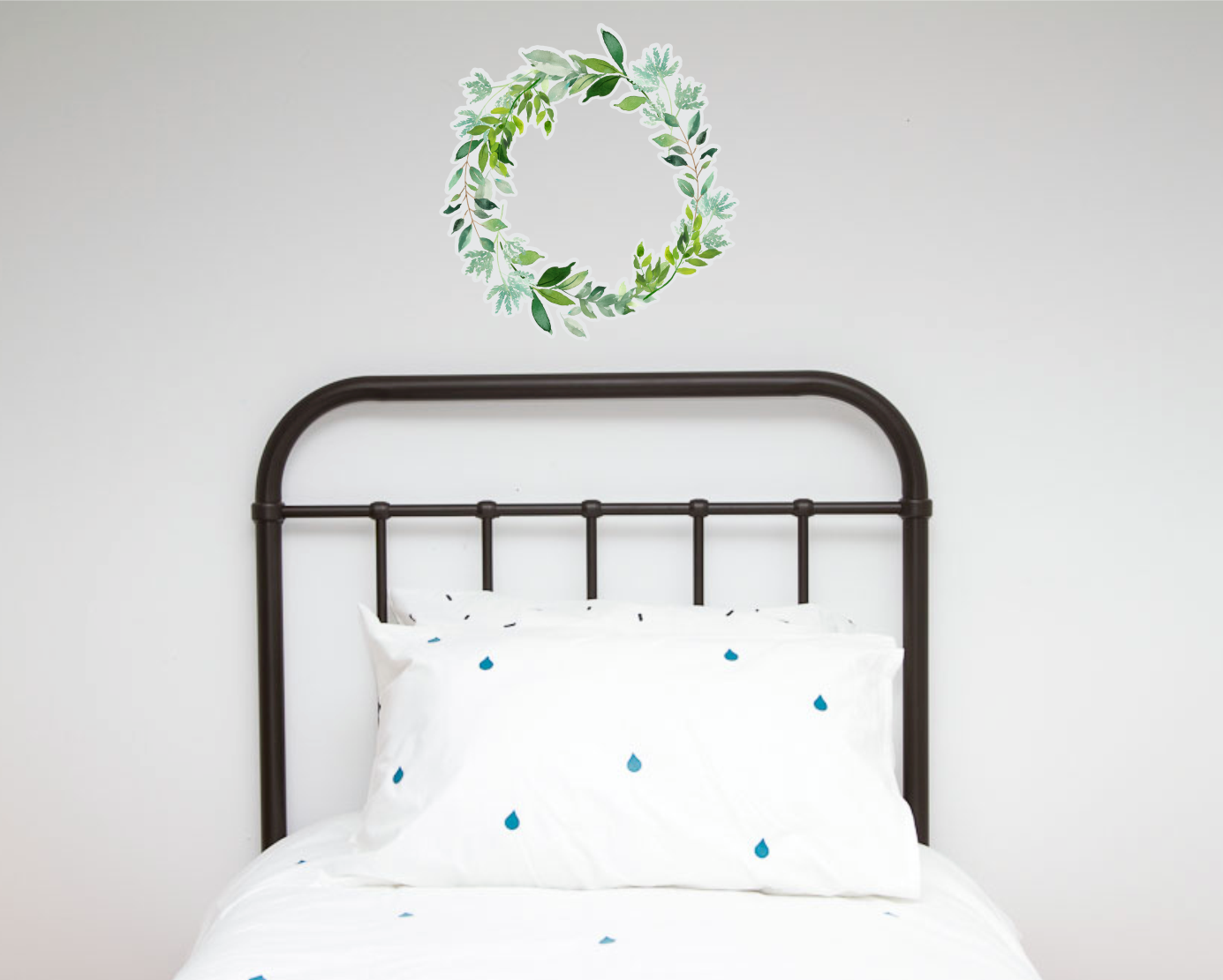 Green Foliage Floral Wreath decal