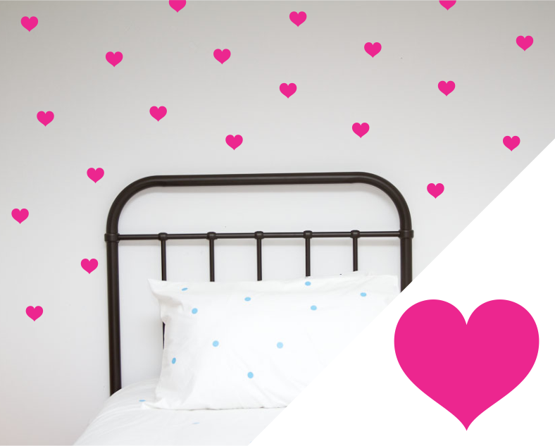Hearts Wall Stickers - Large