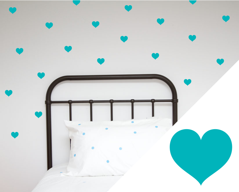 Hearts Wall Stickers - Large