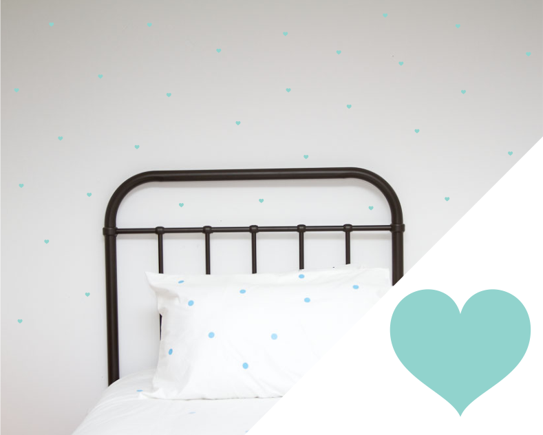Hearts Wall Stickers - Minis - Wall decals - 100 Percent Heart