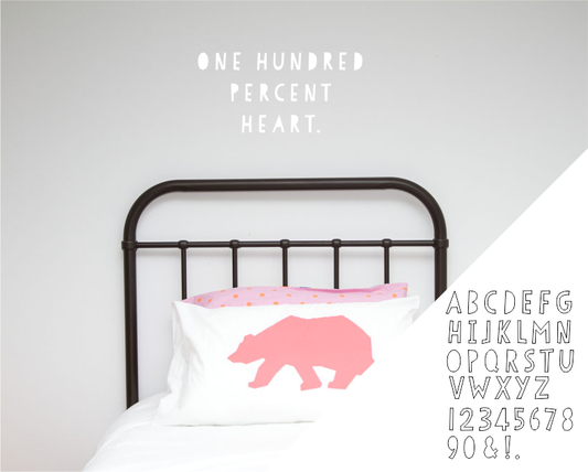 Alphabet - Papercut - Wall decals - 100 Percent Heart