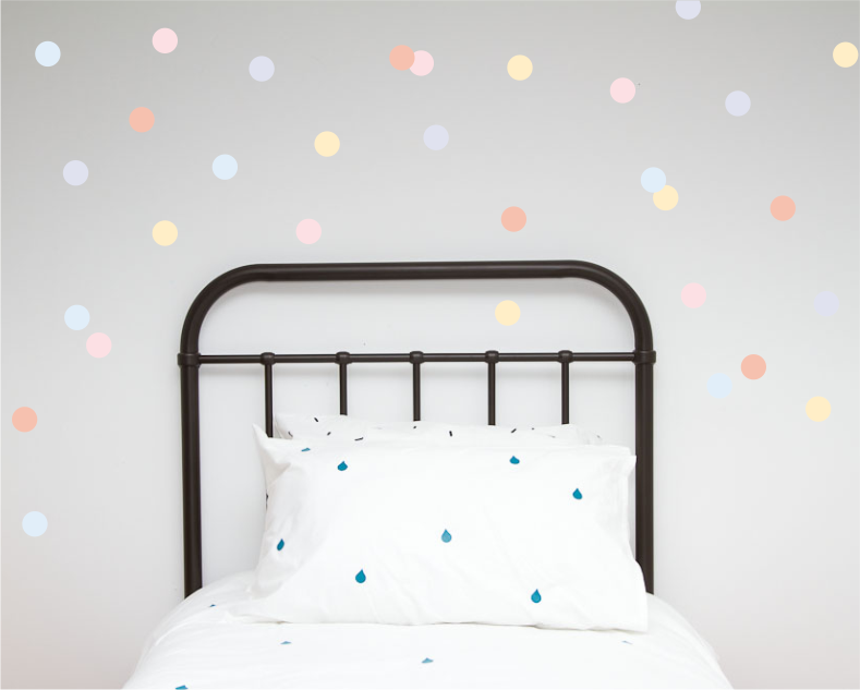 Polka Dot Wall Art Stickers - Pastels