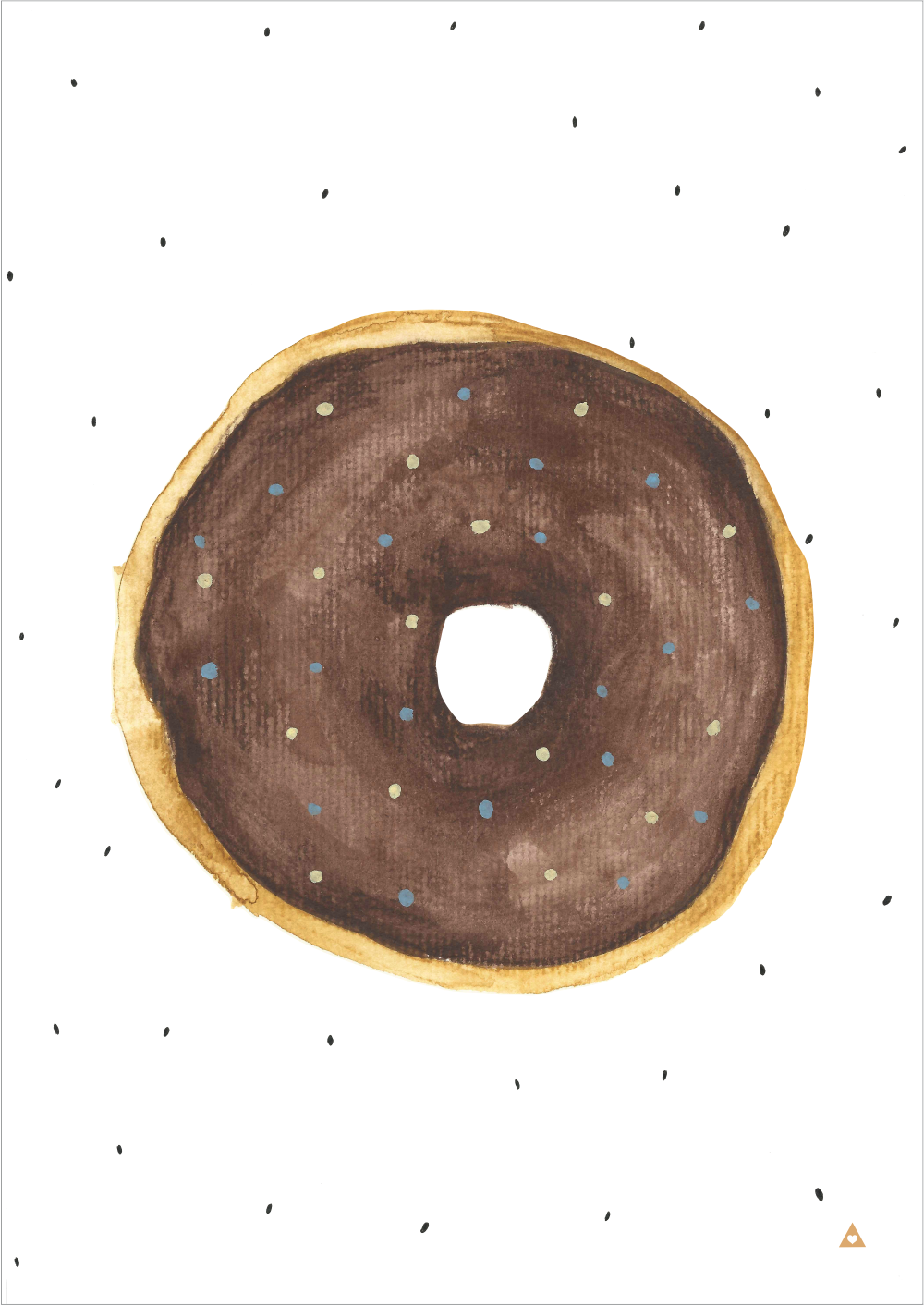 Donut Art Print - Chocolate - Wall decals - 100 Percent Heart