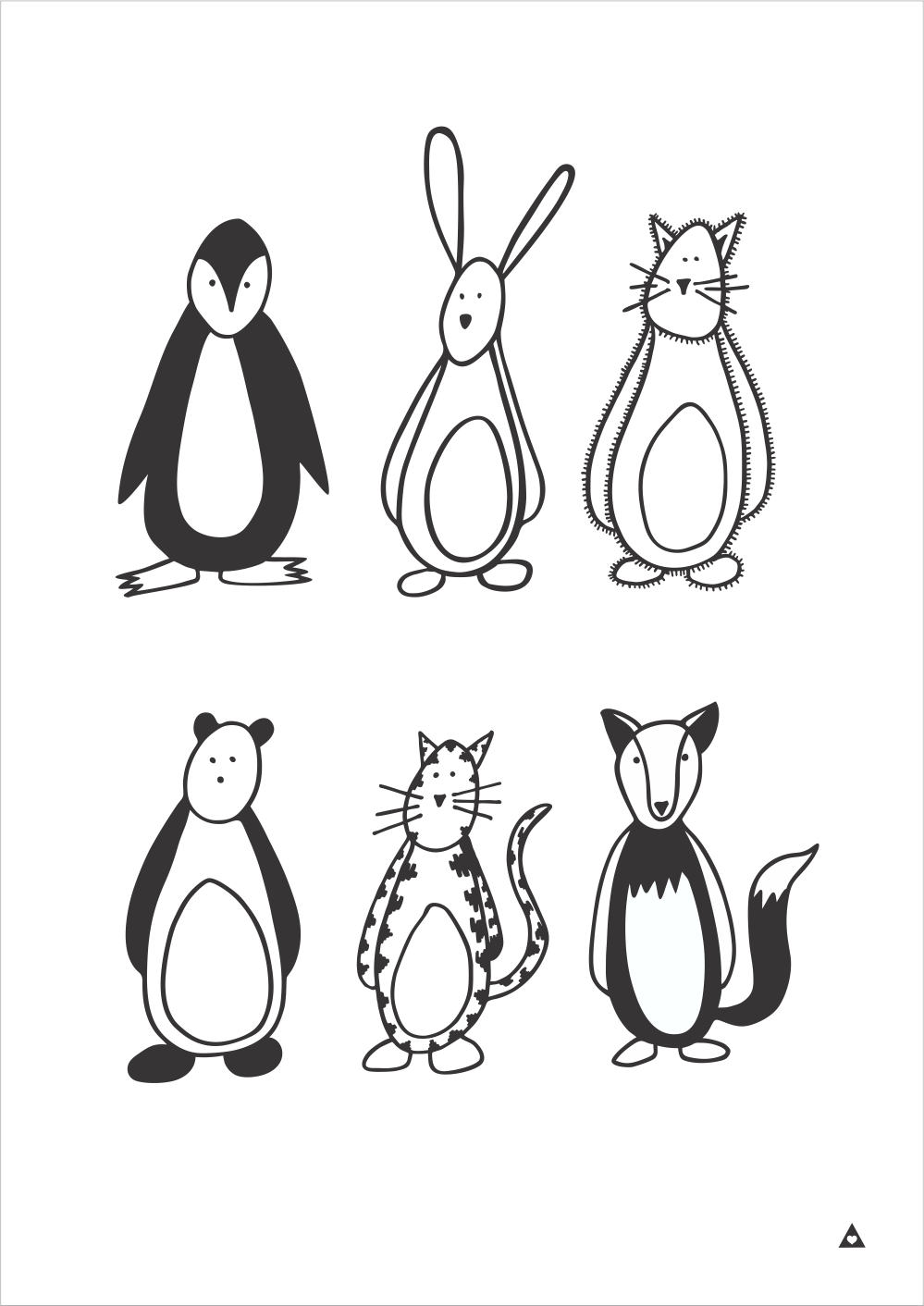 Friendly Fellows Art Print - Wall decals - 100 Percent Heart
