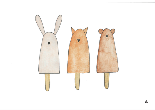 Ice Block Animals Art Print - Wall decals - 100 Percent Heart