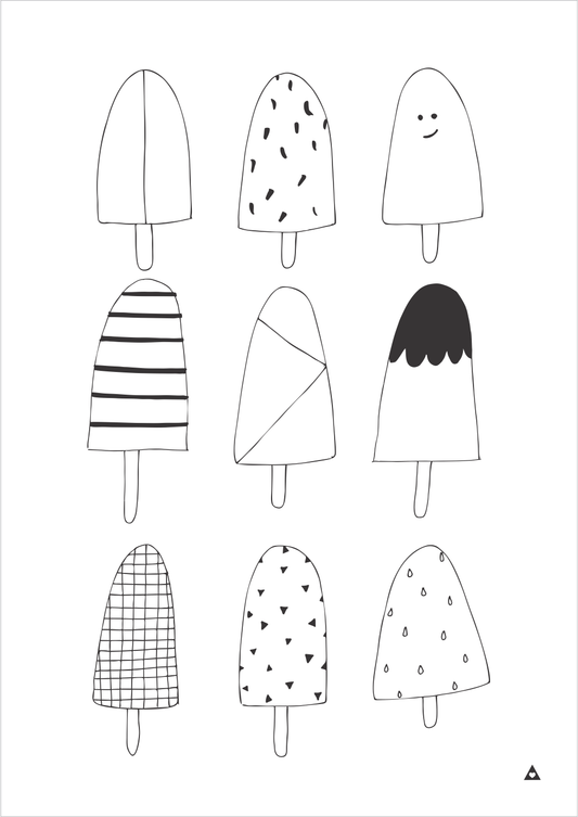 Ice Blocks Black & White Art Print - Wall decals - 100 Percent Heart