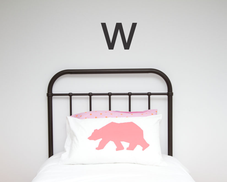 Large Single Letter Wall Stickers - Wall decals - 100 Percent Heart