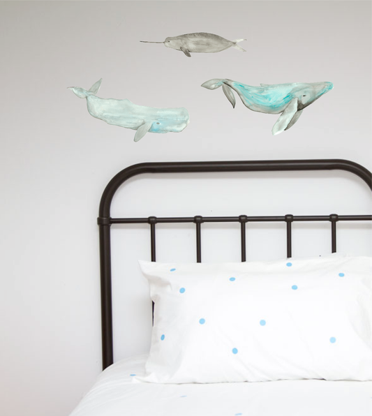 Whales Watercolour Wall Sticker