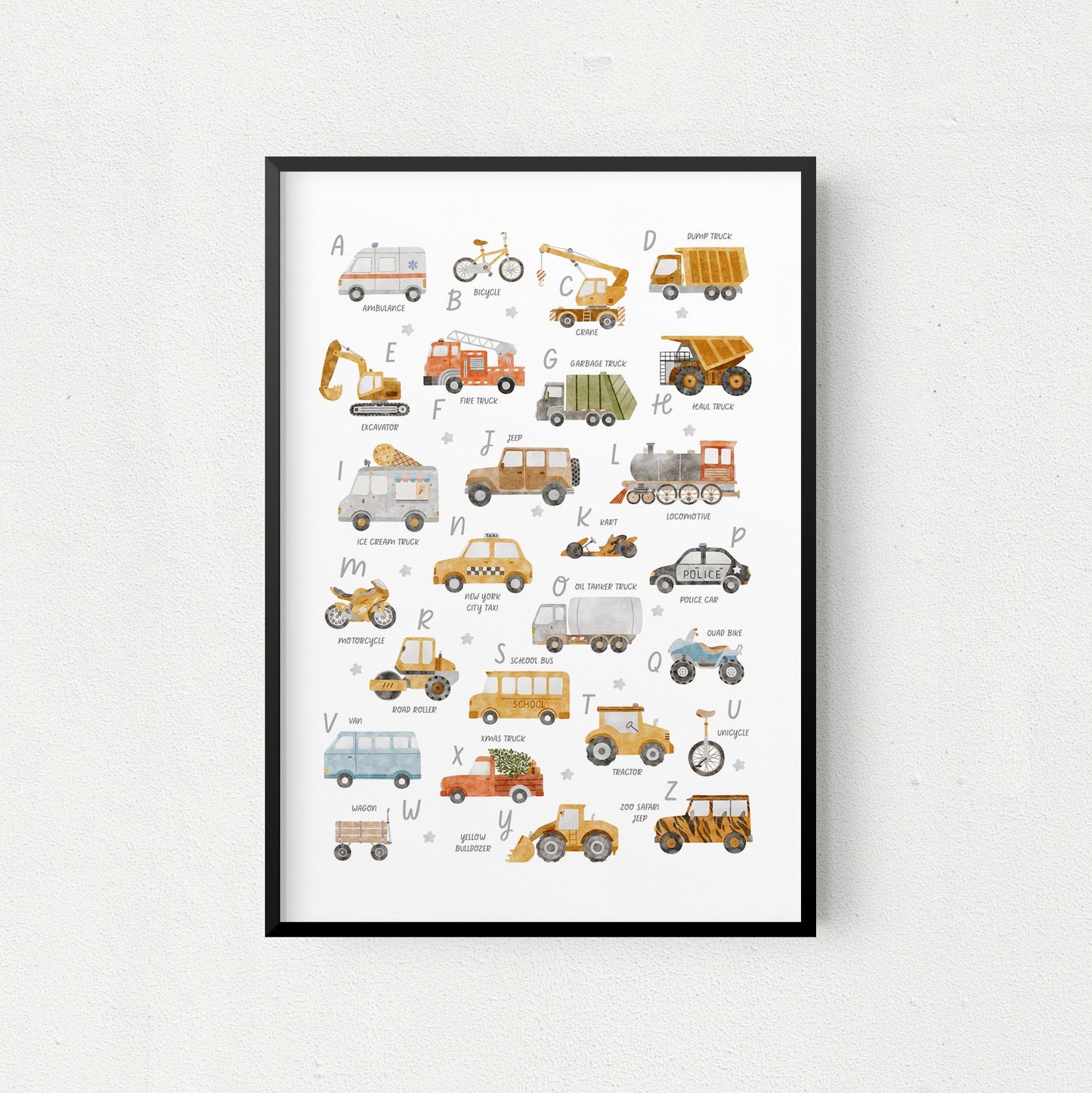 On the Road Art Print - Alphabet