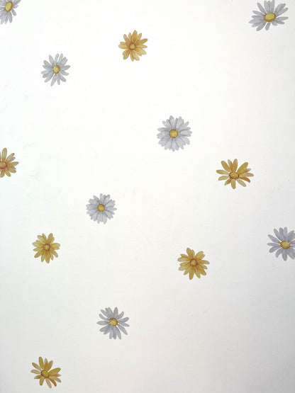 Daisy Watercolour Flower Wall Stickers