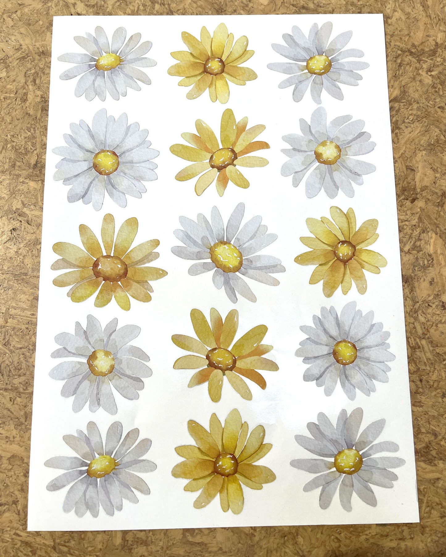 Daisy Watercolour Flower Wall Stickers