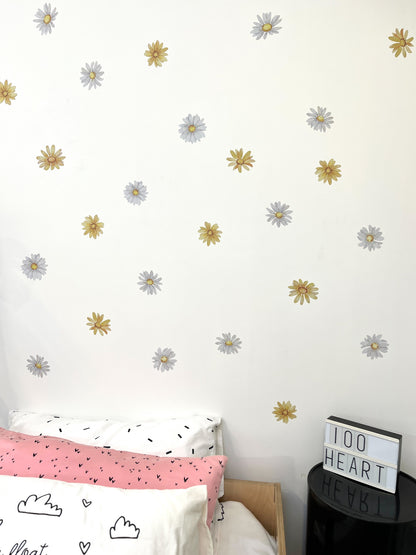 Daisy Watercolour Flower Wall Stickers