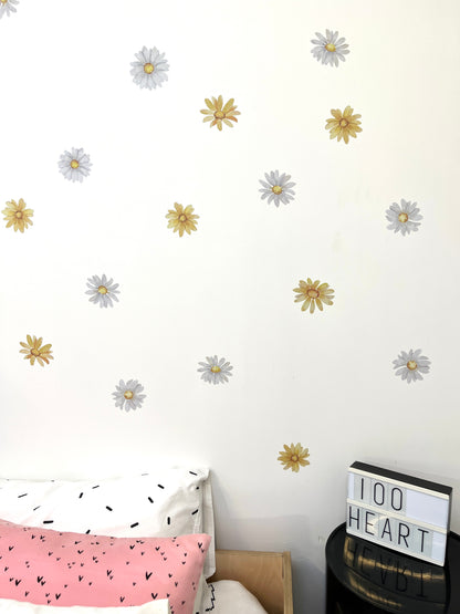 Daisy Watercolour Flower Wall Stickers