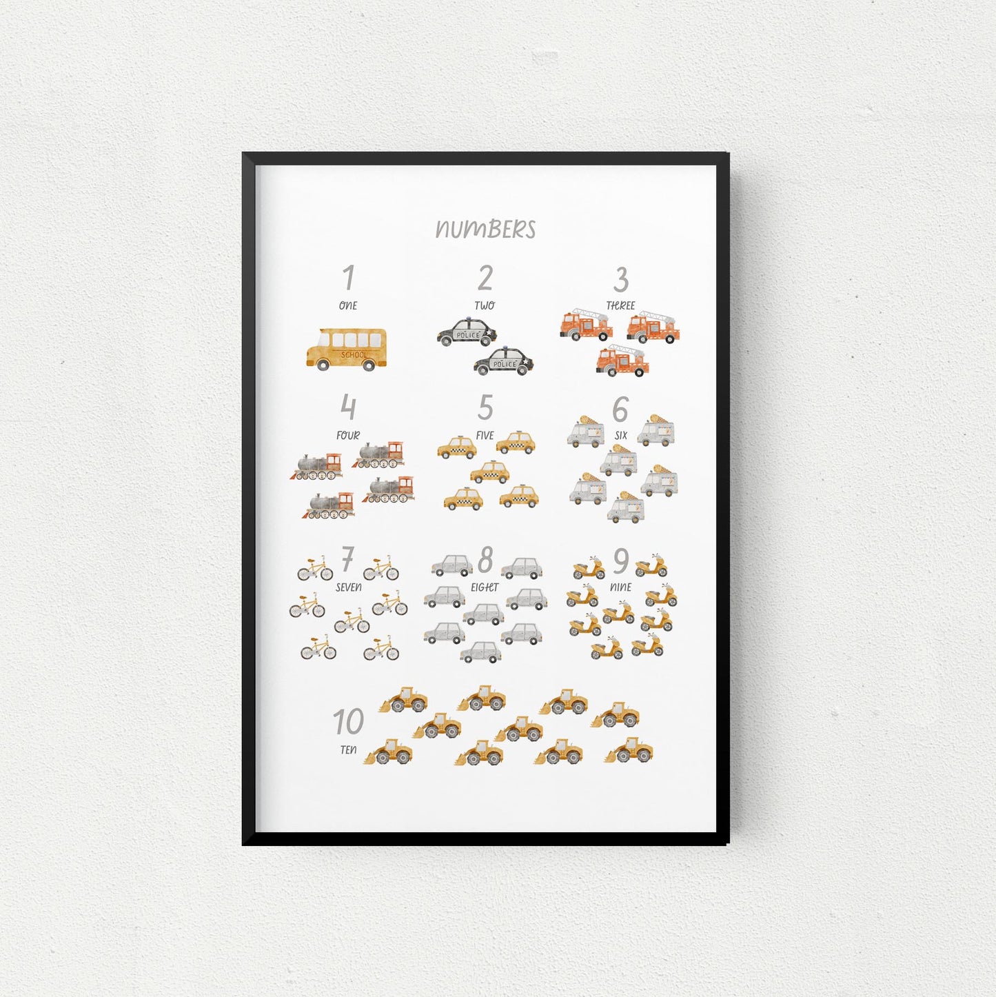 On the Road Art Print - Numbers