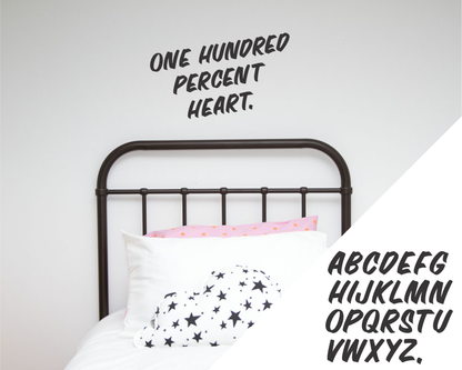 Alphabet - Hand Painted - Wall decals - 100 Percent Heart 