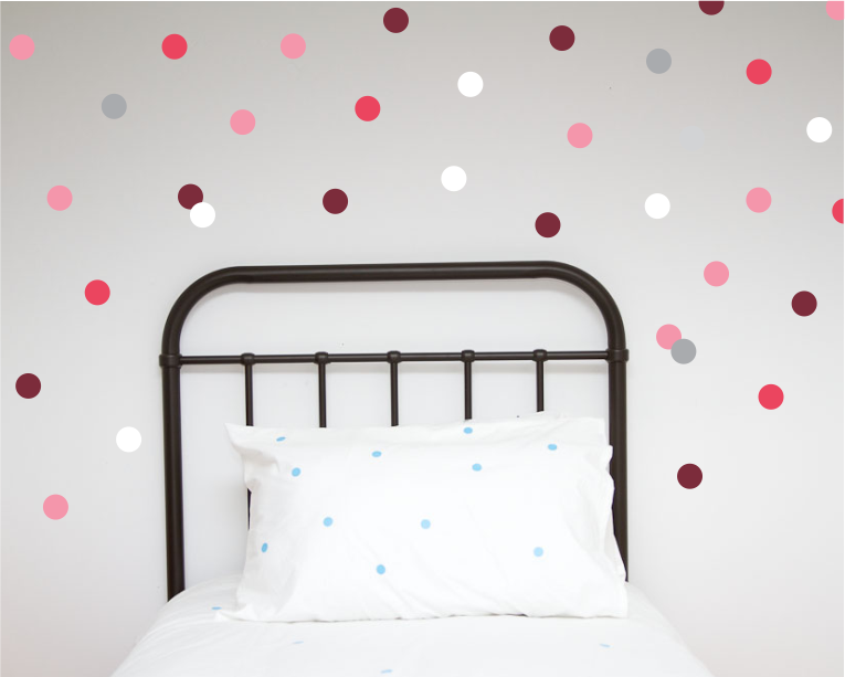 Large Polka Dot Wall decals - Pinks - Wall decals - 100 Percent Heart 