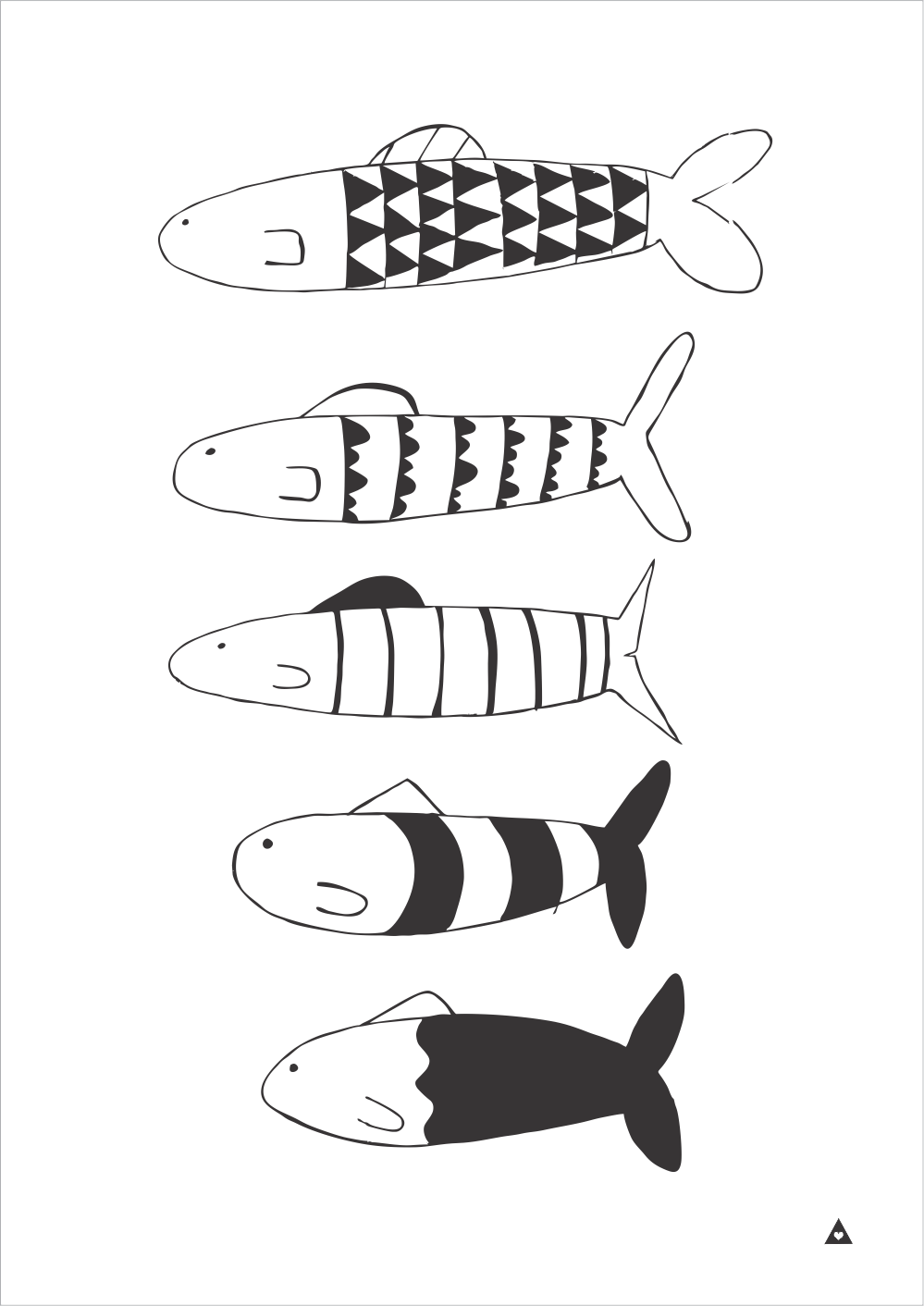 Fish Art Print - Wall decals - 100 Percent Heart 
