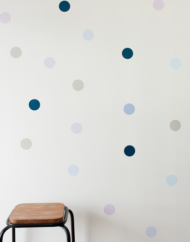 Polka Dot Wall Art Stickers - Blues