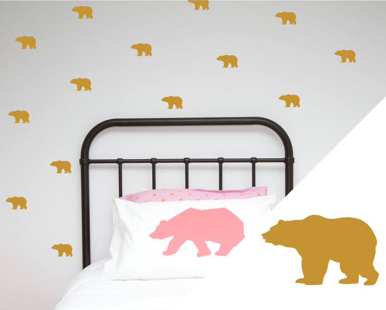 Grizzly Bear Wall Stickers - Wall decals - 100 Percent Heart 