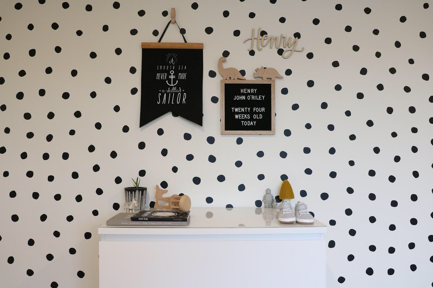 Hand painted Polka Dot Wall decals