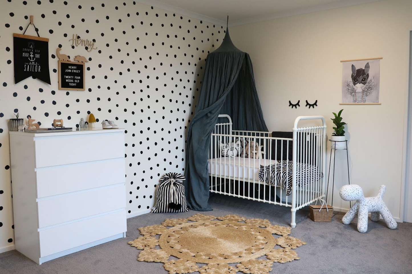 Hand painted Polka Dot Wall decals