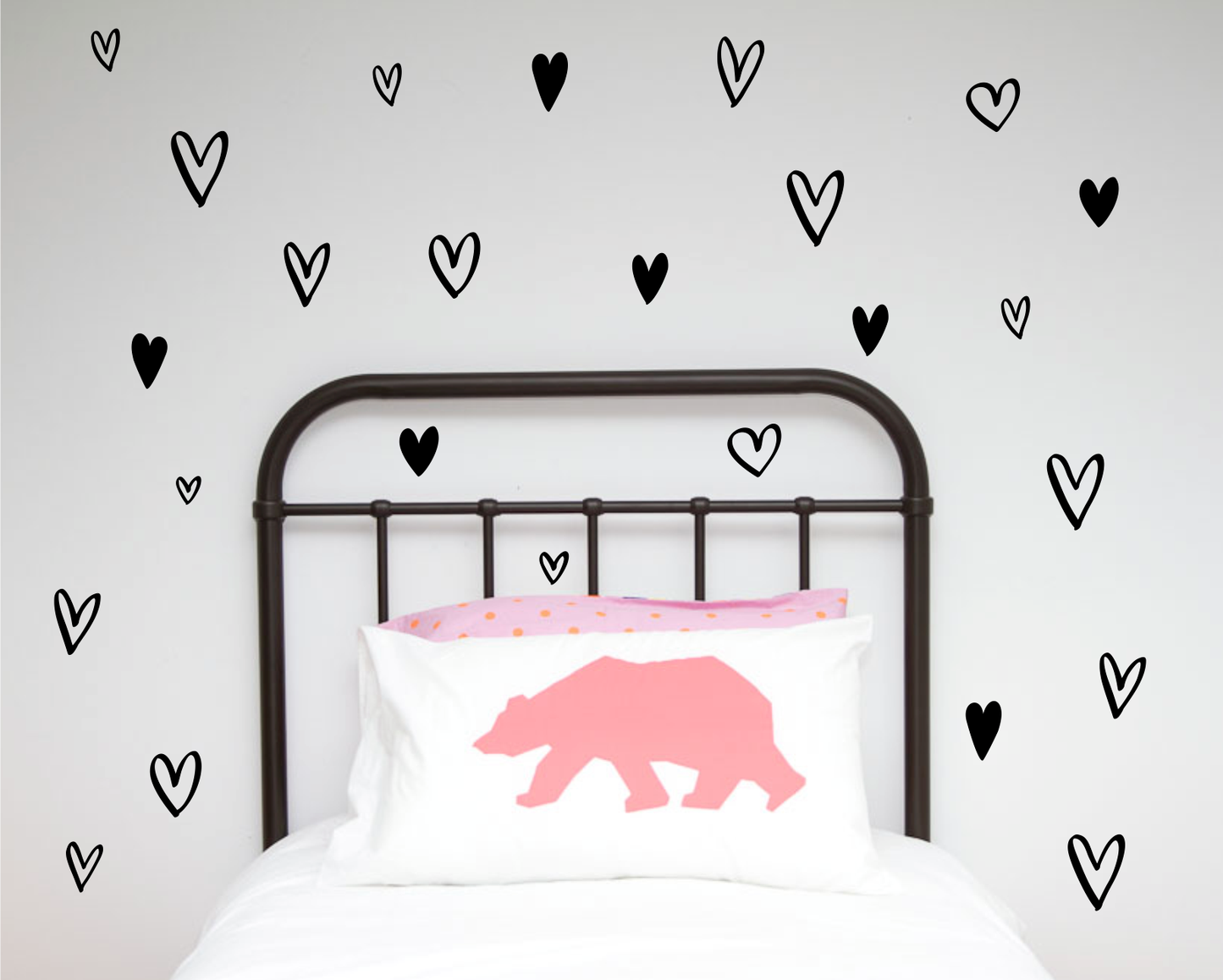 Hand Painted Hearts Wall Stickers