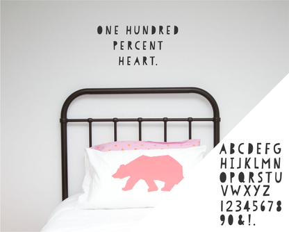 Alphabet - Papercut - Wall decals - 100 Percent Heart 