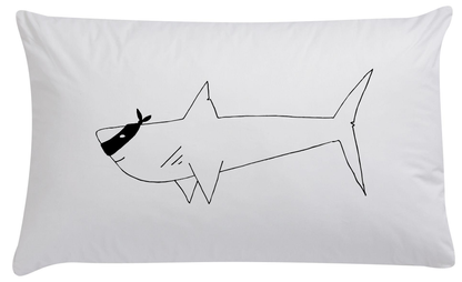 Sharks Rule Organic Pillow Case - Wall decals - 100 Percent Heart 