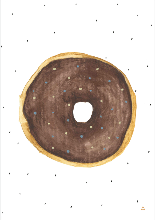 Donut Art Print - Chocolate - Wall decals - 100 Percent Heart 