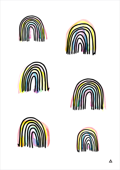 Rainbow Art Print - Wall decals - 100 Percent Heart 